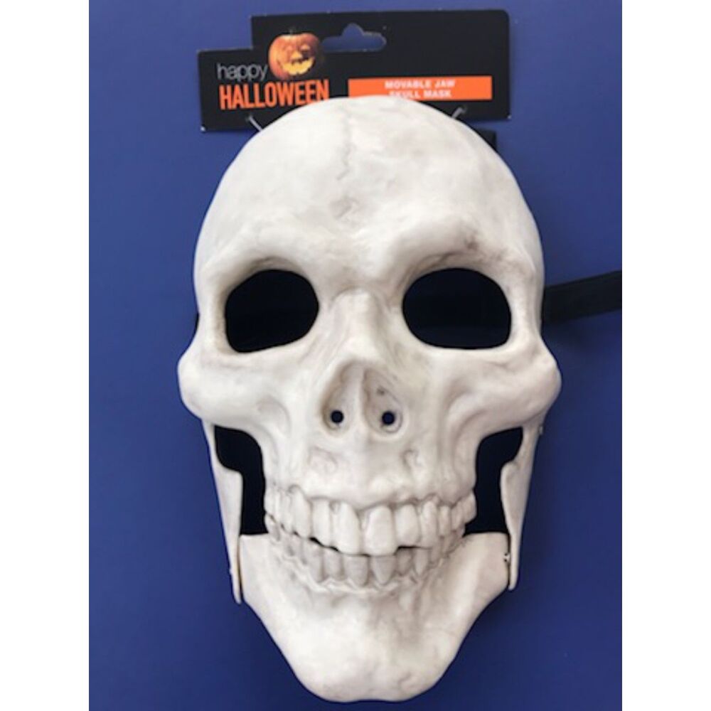 Halloween Skeleton Mask Moveable Jaw Scary Costume Skull Horror Creepy Unisex